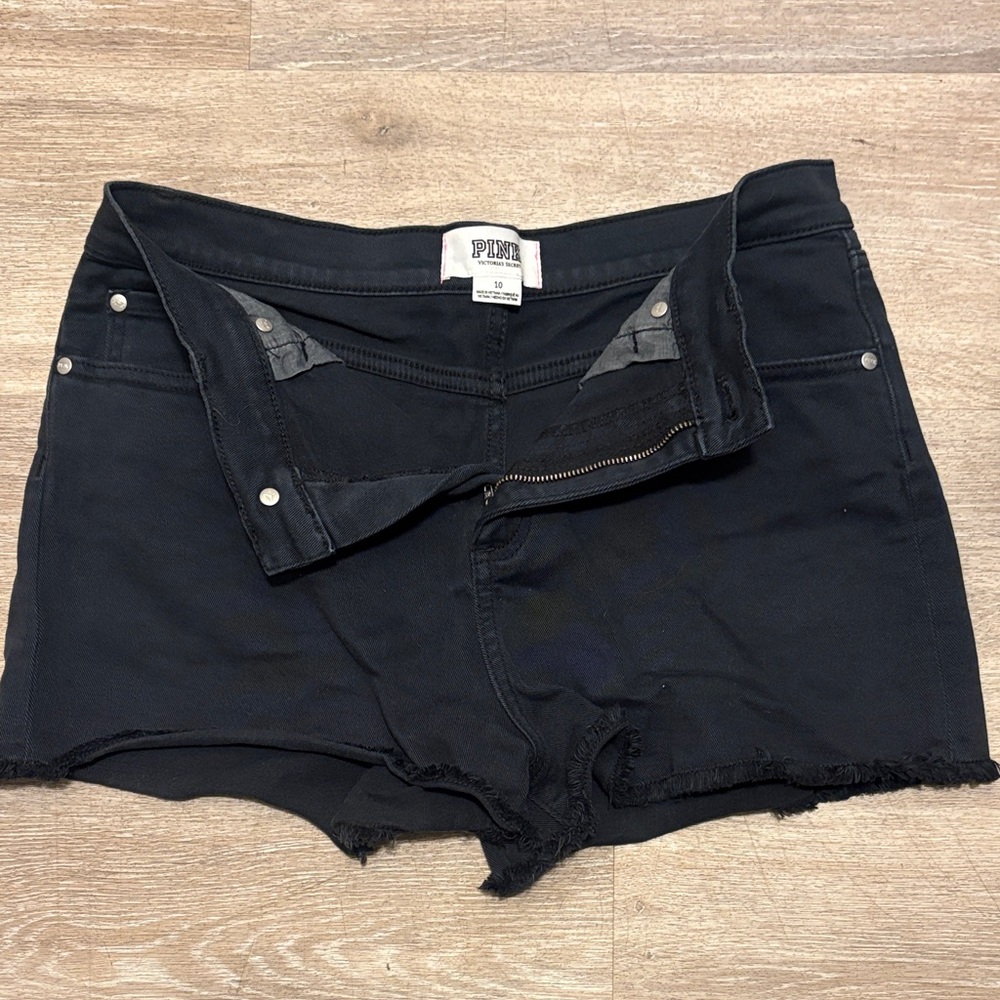 PINK Victoria's Secret Black Denim Cutoff Shorts